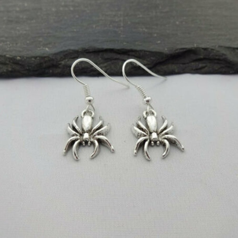 Spider Silver Earrings